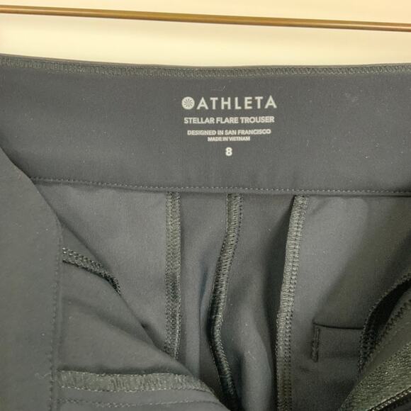 Athleta Stellar Flare Trouser Pant Black Women's Size 8 - Picture 6 of 8